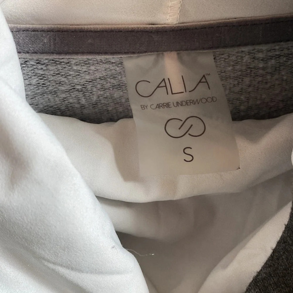 Calia Effortless Mixed Media Hoodie in Charcoal Heather Gray White Size Small - Picture 11 of 11